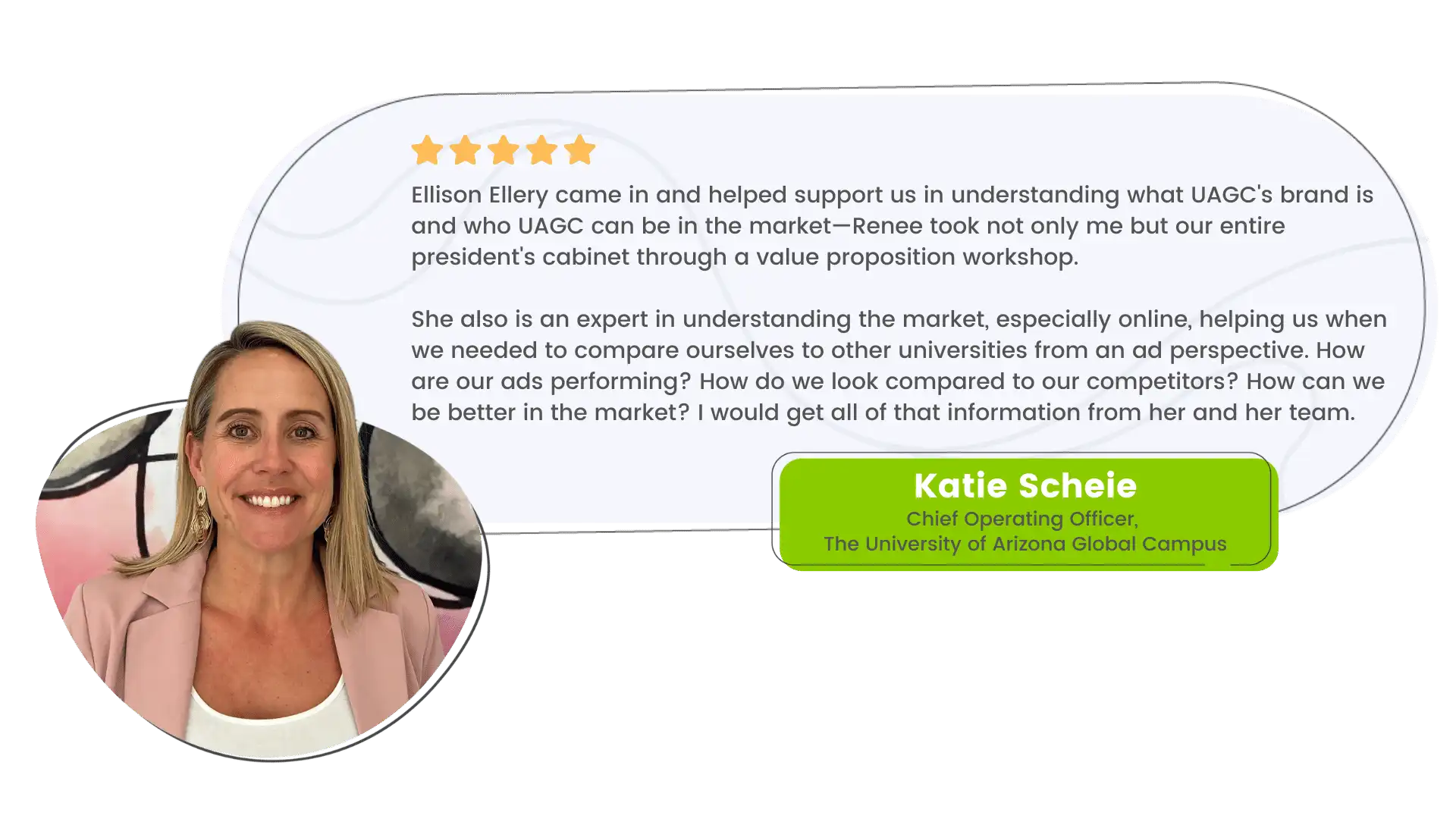 Higher Ed Marketing Testimonials Katie webp